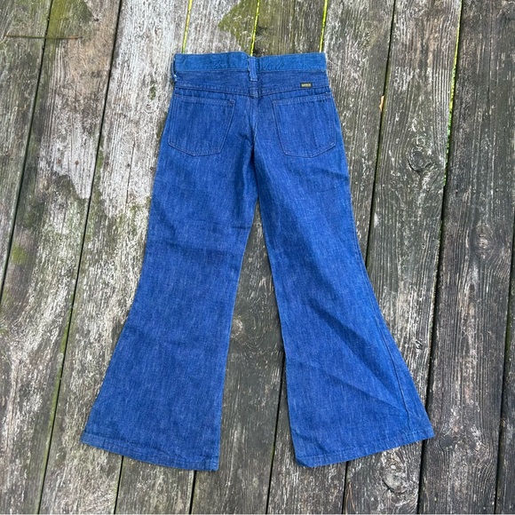 Vintage Maverick Big Bell NOS Kids Bell Bottom Patch Pocket Flare Jeans Size 10 - Picture 9 of 9